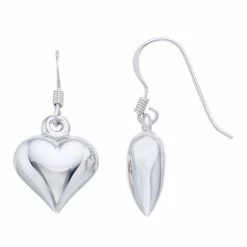 Best reviews of π€© Unbranded Sterling Silver Puff Heart Drop Earrings π₯