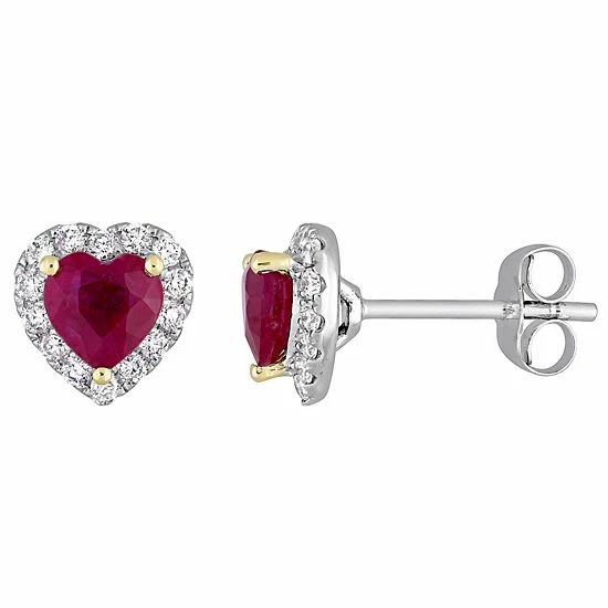 Brand new ๐ฅ Stella Grace 14k Two Tone Gold Ruby & 1/3 Carat T.W. Diamond Halo Heart Earrings โ๏ธ 3 Brand new ๐ฅ Stella Grace 14k Two Tone Gold Ruby & 1/3 Carat T.W. Diamond Halo Heart Earrings โ๏ธ