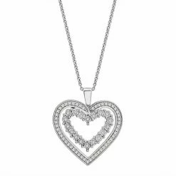 Wholesale π₯° Unbranded Sterling Silver 1/4 Carat T.W. Diamond Heart Pendant Necklace β¨