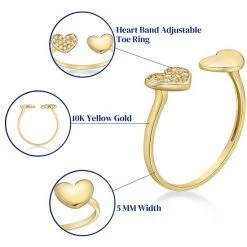 Outlet 🎉 Lila Moon 10k Gold Cubic Zirconia Double Heart Adjustable Toe Ring ✔️ -Valentine's Day Jewelry shop unnamed file 2187
