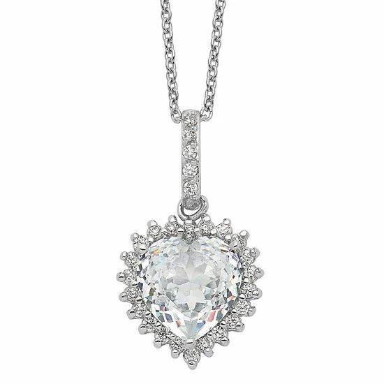 Discount π₯° Sophie Miller Sterling Cubic Zirconia Faceted Heart Necklace π 3 Discount π₯° Sophie Miller Sterling Cubic Zirconia Faceted Heart Necklace π