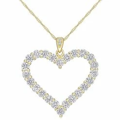 Best deal 𧨠Stella Grace 18k Gold Over Sterling 2 2/5 Carat T.W. Lab Created Moissanite Heart Pendant Necklace π