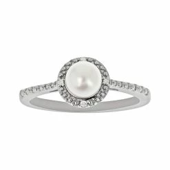 Top 10 ✔️ Celebration Gems Sterling Silver Freshwater Cultured Pearl And Diamond Accent Frame Ring ⌛