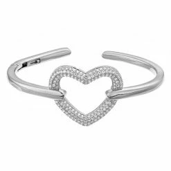 Brand new 👍 Unbranded Sterling Silver Cubic Zirconia Heart Halo Stacking Ring 🧨 -Valentine's Day Jewelry shop unnamed file 2207