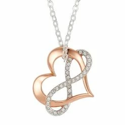 Cheap 🔥 Brilliance Two-Tone "Love" Crystal Heart & Infinity Pendant Necklace 😍 -Valentine's Day Jewelry shop unnamed file 221