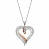 Best deal 🔔 Unbranded Two Tone Sterling Silver 1/2 Carat T.W. Diamond Heart Pendant Necklace 😍 -Valentine's Day Jewelry shop unnamed file 2220