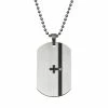 Top 10 🥰 Unbranded Diamond Accent Two Tone Stainless Steel Cross 🐕 Dog Tag - Men 💯