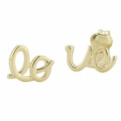 Outlet 🥰 LUMINOR GOLD 14k Gold Script Love Stud Earrings 🧨