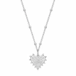 Wholesale 😉 Gemminded Sterling Silver White Topaz Heart Pendant Necklace 💯