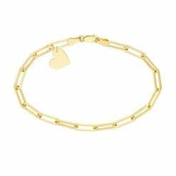 Flash Sale 🌟 Unbranded 14k Gold Paper Clip Bracelet With Heart Charm 🔔