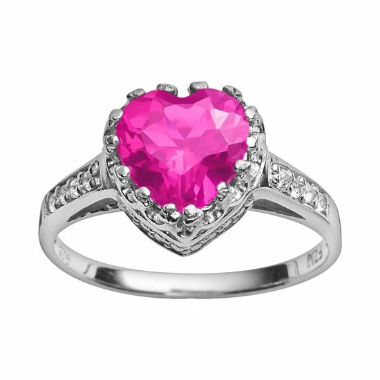 Top 10 π Designs By Gioelli Sterling Silver Lab-Created Pink Sapphire And Lab-Created White Sapphire Heart Crown Ring π₯° 3 Top 10 π Designs By Gioelli Sterling Silver Lab-Created Pink Sapphire And Lab-Created White Sapphire Heart Crown Ring π₯°