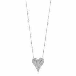 Promo 🛒 Unbranded 14k Gold Over Silver Cubic Zirconia Heart Pendant Necklace Gold Tone 🥰
