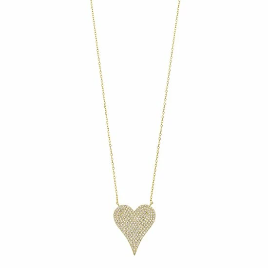 Promo π Unbranded 14k Gold Over Silver Cubic Zirconia Heart Pendant Necklace Gold Tone π₯° 4 Promo π Unbranded 14k Gold Over Silver Cubic Zirconia Heart Pendant Necklace Gold Tone π₯° - Image 2