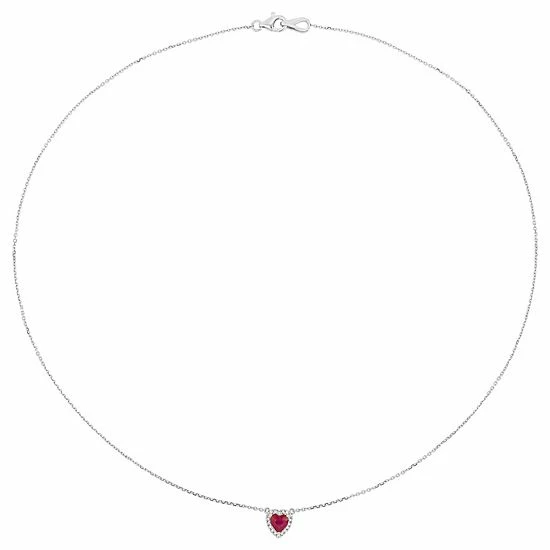 Budget ๐ Stella Grace 14k Two Tone Gold Ruby & Diamond Accent Halo Heart Necklace ๐ 4 Budget ๐ Stella Grace 14k Two Tone Gold Ruby & Diamond Accent Halo Heart Necklace ๐ - Image 2