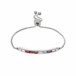 Promo 🔔 Brilliance Rainbow Crystal Bar Bracelet Silvertone Blue Multi 🥰 -Valentine's Day Jewelry shop unnamed file 230