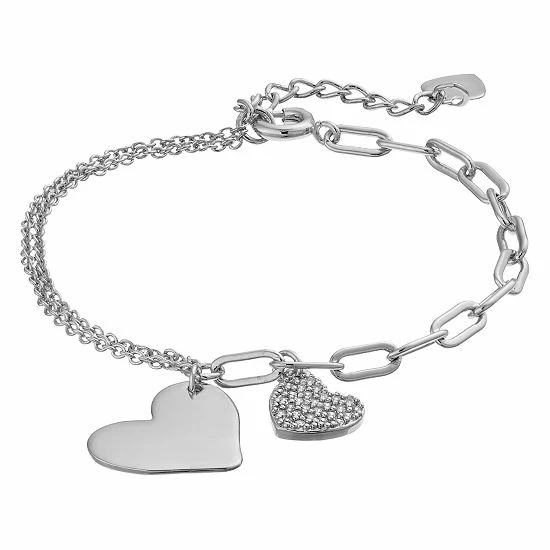 New β Unbranded 14k Gold Over Silver Cubic Zirconia Hearts Adjustable Bracelet Sterling 𧨠4 New β Unbranded 14k Gold Over Silver Cubic Zirconia Hearts Adjustable Bracelet Sterling 𧨠- Image 2