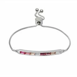 Promo 🔔 Brilliance Rainbow Crystal Bar Bracelet Silvertone Blue Multi 🥰 -Valentine's Day Jewelry shop unnamed file 233