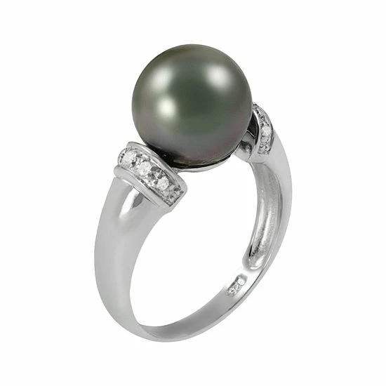 Deals π Unbranded Sterling Silver Tahitian Cultured Pearl And White Topaz Ring π 4 Deals π Unbranded Sterling Silver Tahitian Cultured Pearl And White Topaz Ring π - Image 2