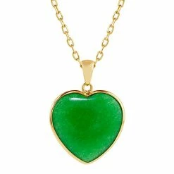 Buy 😍 Jewelmak 14k Gold Jade Heart Pendant Necklace 🔔