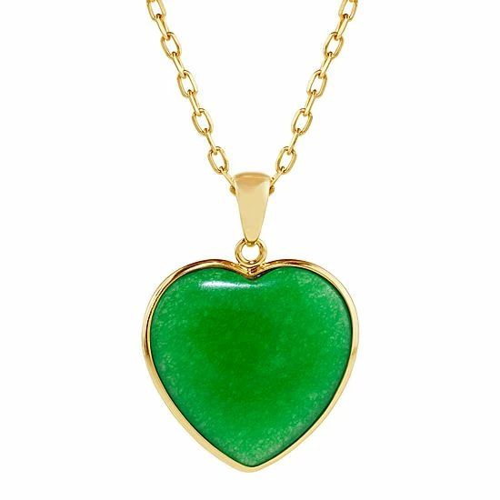 Buy 😍 Jewelmak 14k Gold Jade Heart Pendant Necklace 🔔 3 Buy 😍 Jewelmak 14k Gold Jade Heart Pendant Necklace 🔔
