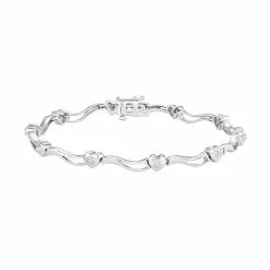 Cheapest ❤️ Unbranded Sterling Silver 1/10 Carat T.W. Diamond Heart Bracelet ❤️