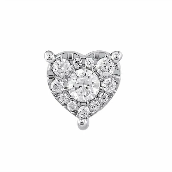New ๐ Unbranded 10k White Gold 1/5 Carat T.W. Diamond Heart Stud Earrings ๐ 4 New ๐ Unbranded 10k White Gold 1/5 Carat T.W. Diamond Heart Stud Earrings ๐ - Image 2