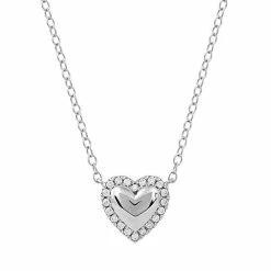 Hot Sale 😉 DeCouer 1/8 Carat T.W. Diamond Heart Halo Necklace Silver Tone 🔥 -Valentine's Day Jewelry shop unnamed file 2384