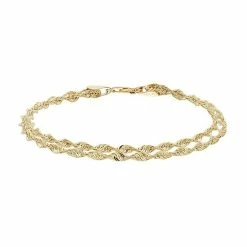 Top 10 😉 Everlasting Gold 10k Gold Double Rope Chain Bracelet - 7.5-in. 🧨