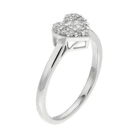 New โ๏ธ 10k White Gold 1/4 Carat T.W. Diamond Heart Cluster Ring ๐ 4 New โ๏ธ 10k White Gold 1/4 Carat T.W. Diamond Heart Cluster Ring ๐ - Image 2