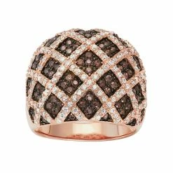 Deals 🛒 Designs By Gioelli 14k Rose Gold Over Silver Cubic Zirconia Lattice Ring 👍