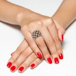 Deals 🛒 Designs By Gioelli 14k Rose Gold Over Silver Cubic Zirconia Lattice Ring 👍 -Valentine's Day Jewelry shop unnamed file 2406