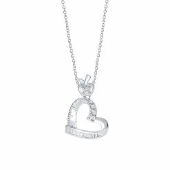 Best Pirce 🎁 Irena Park Sterling Silver 1/6 Carat T.W. Diamond Heart Pendant Necklace 🌟