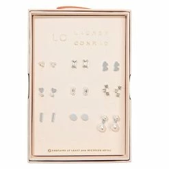 Best Pirce 🥰 LC Lauren Conrad 9-Pack Silver-Tone Pearl Valentine's Day Stud Set 🤩