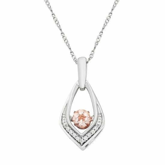 Wholesale π Sterling Silver Morganite & Diamond Accent Pendant Necklace π 3 Wholesale π Sterling Silver Morganite & Diamond Accent Pendant Necklace π