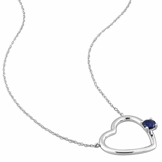 Outlet ๐ Stella Grace 10k White Gold Sapphire Open Heart Pendant Necklace ๐ 4 Outlet ๐ Stella Grace 10k White Gold Sapphire Open Heart Pendant Necklace ๐ - Image 2