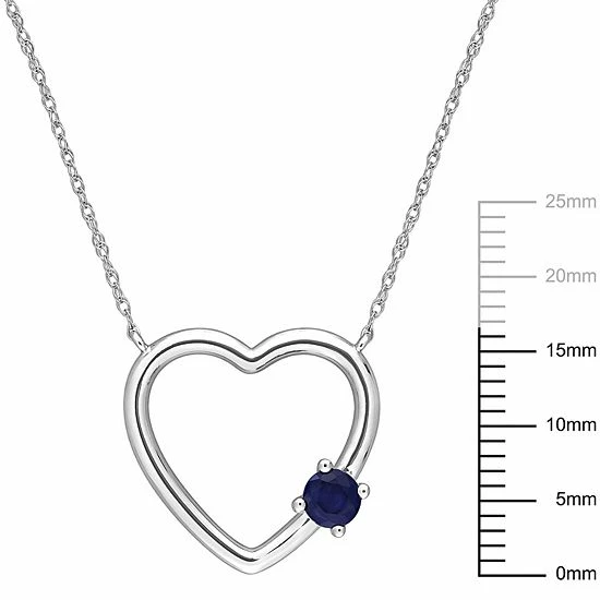 Outlet ๐ Stella Grace 10k White Gold Sapphire Open Heart Pendant Necklace ๐ 6 Outlet ๐ Stella Grace 10k White Gold Sapphire Open Heart Pendant Necklace ๐ - Image 4