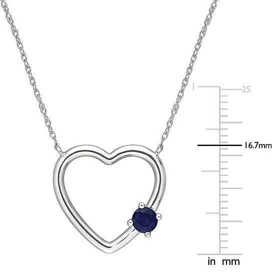 Outlet ๐ Stella Grace 10k White Gold Sapphire Open Heart Pendant Necklace ๐ 7 Outlet ๐ Stella Grace 10k White Gold Sapphire Open Heart Pendant Necklace ๐ - Image 5