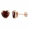 Best Sale 🛒 Stella Grace 14k Rose Gold Heart Garnet Stud Earrings 👍