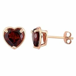 Best Sale π Stella Grace 14k Rose Gold Heart Garnet Stud Earrings π