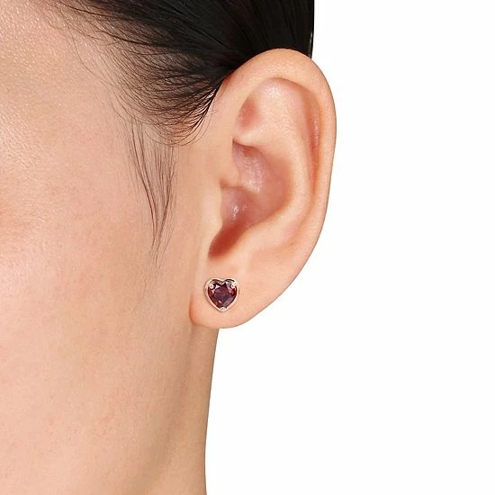 Best Sale π Stella Grace 14k Rose Gold Heart Garnet Stud Earrings π 4 Best Sale π Stella Grace 14k Rose Gold Heart Garnet Stud Earrings π - Image 2