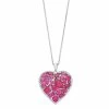 Wholesale 🥰 Unbranded Sterling Silver Lab-Created Ruby Cluster Heart Pendant Necklace 🌟 -Valentine's Day Jewelry shop unnamed file 2452