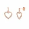 Flash Sale ⌛ Gemminded 10k Rose Gold 1/10 Carat T.W. Diamond Heart Earrings 😉