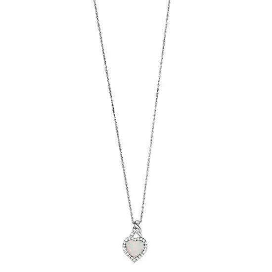 Outlet ๐ฅ Unbranded Sterling Silver Lab-Created White Opal Heart Pendant Necklace ๐งจ 3 Outlet ๐ฅ Unbranded Sterling Silver Lab-Created White Opal Heart Pendant Necklace ๐งจ