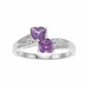 Cheap 🎁 Gemminded Sterling Silver Lab-Created Alexandrite Diamond Accent Heart Bypass Ring 🔔