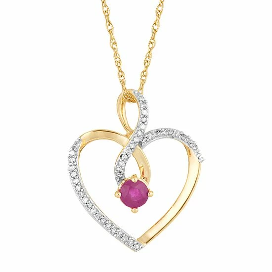 Coupon π 10k Gold Ruby & 1/8 Carat T.W. Diamond Infinity Heart Pendant Necklace π 3 Coupon π 10k Gold Ruby & 1/8 Carat T.W. Diamond Infinity Heart Pendant Necklace π
