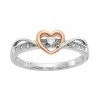 Best deal 🎉 Unbranded Two Tone Sterling Silver Diamond Accent Heart Promise Ring 👏