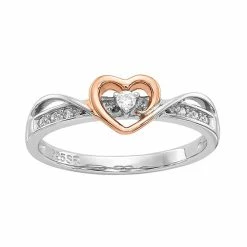 Best deal π Unbranded Two Tone Sterling Silver Diamond Accent Heart Promise Ring π