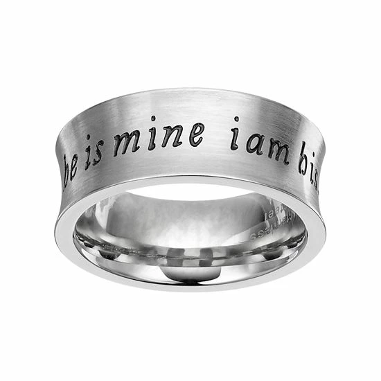 Cheap β€οΈ Stainless Steel "He Is Mine, I Am His" Ring π 3 Cheap β€οΈ Stainless Steel "He Is Mine, I Am His" Ring π