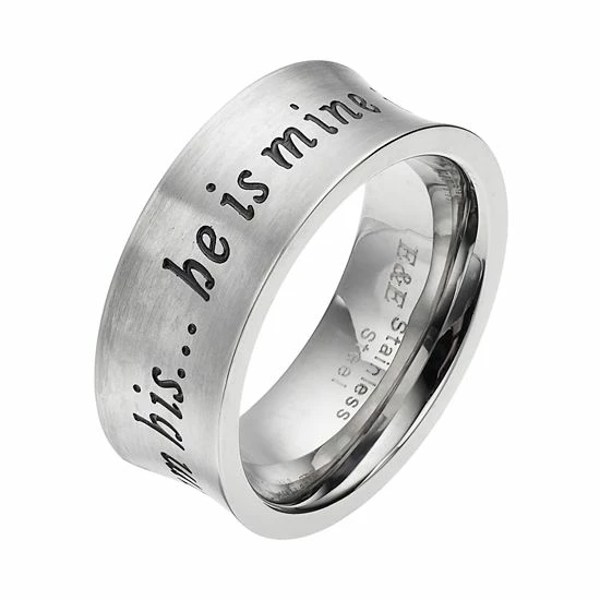 Cheap β€οΈ Stainless Steel "He Is Mine, I Am His" Ring π 4 Cheap β€οΈ Stainless Steel "He Is Mine, I Am His" Ring π - Image 2