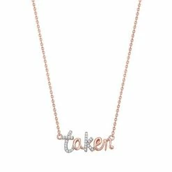 Cheapest ⭐ Irena Park 14k Rose Gold Over Silver 1/10 Carat T.W. Diamond "Taken" Necklace 🛒